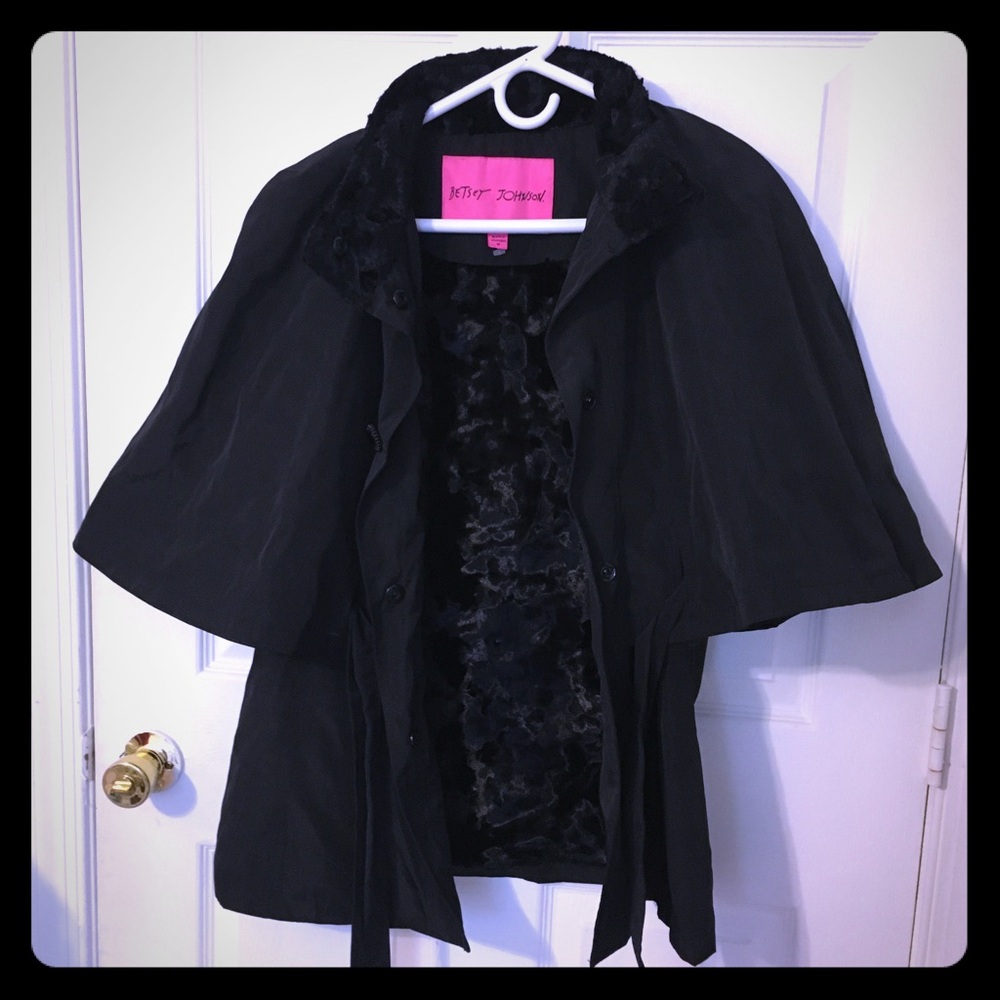 Betsey Johnson Black Cape Jacket